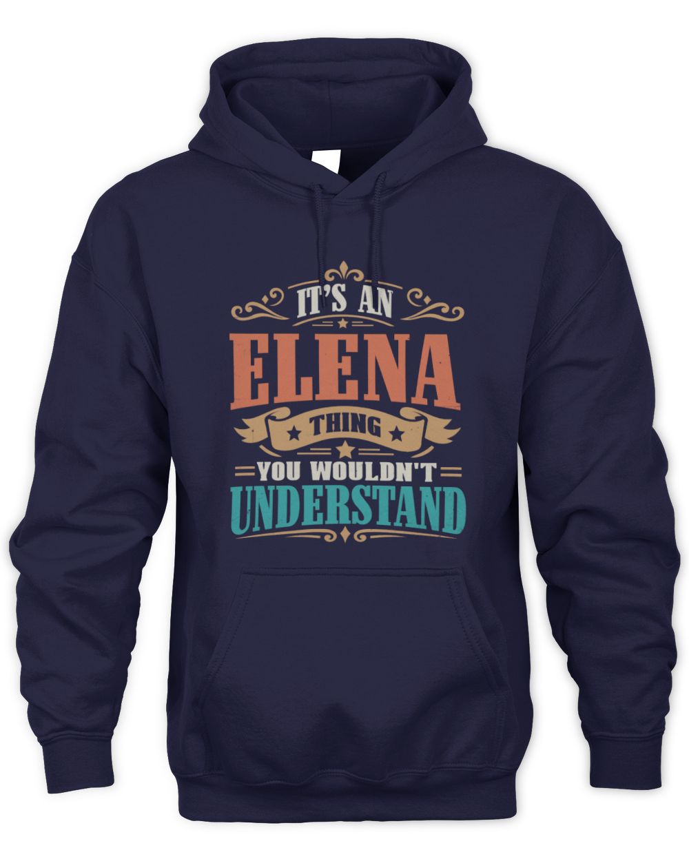 It’s a Name Thing Personalized Retro T-Shirt ELENA M1-47 / Unisex Hoodie / navy
