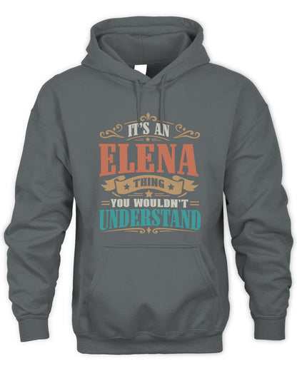 It’s a Name Thing Personalized Retro T-Shirt ELENA M1-47 / Unisex Hoodie / charcoal