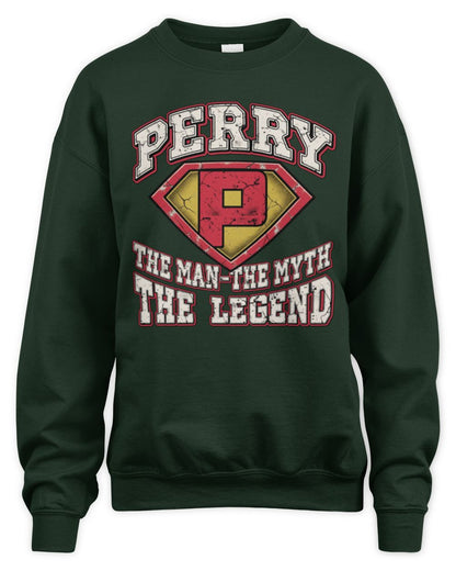 The Man The Myth The Legend Superman Graphic T-Shirt PERRY M1-74 / Unisex Sweatshirt / forest green