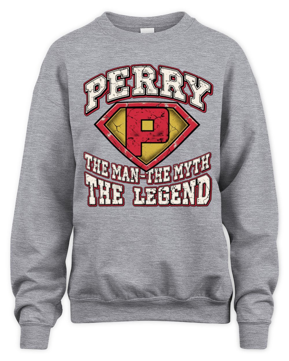 The Man The Myth The Legend Superman Graphic T-Shirt PERRY M1-74 / Unisex Sweatshirt / sport grey
