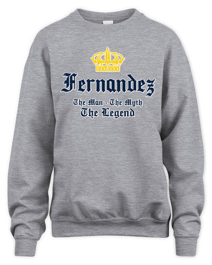 The Man The Myth The Legend Corona Beer T-Shirt FERNANDEZ M1-S83 / Unisex Sweatshirt / sport grey