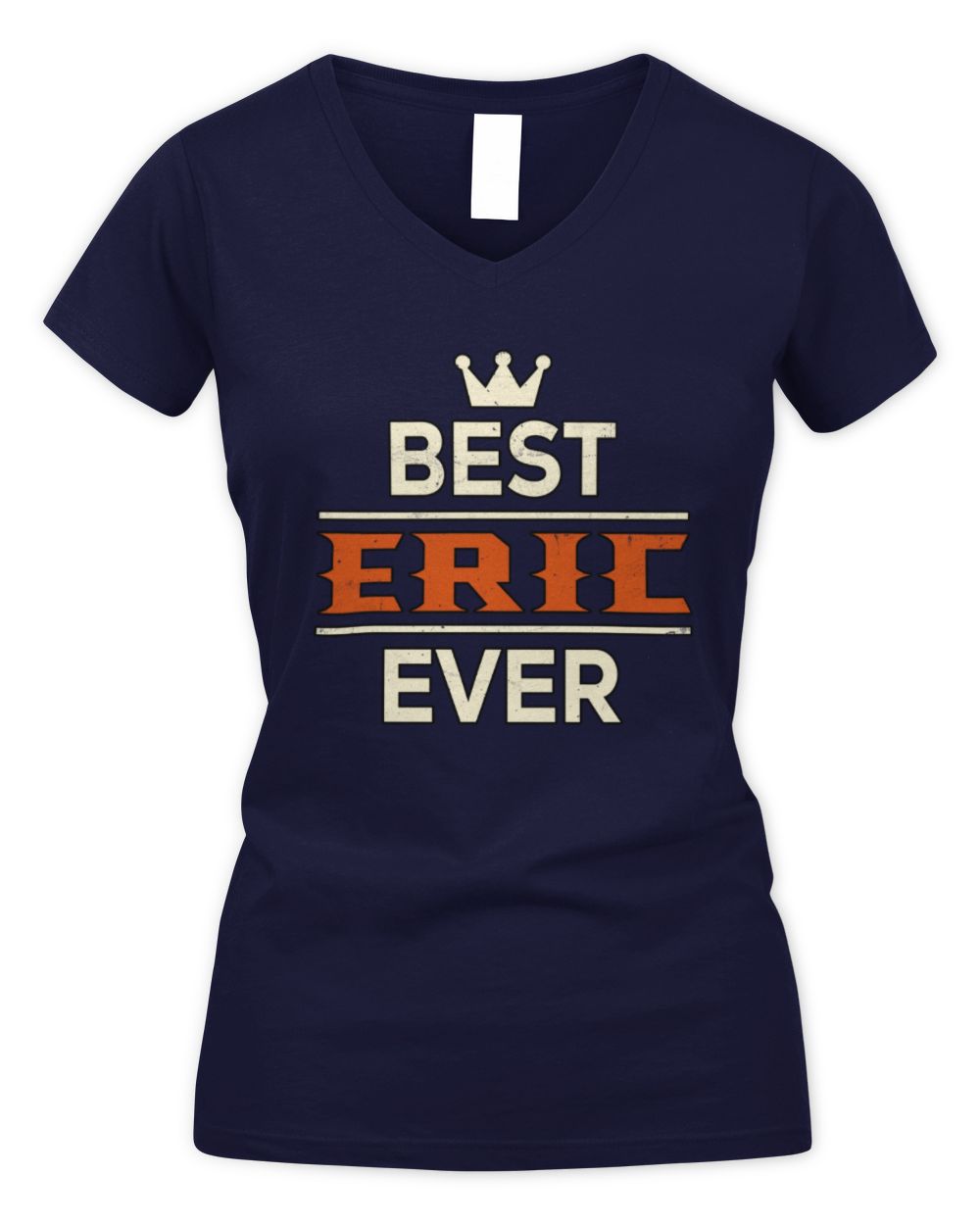 Best Your Name With Crown Shirt ERIC M1-59 / Women's V-Neck T-Shirt / navy