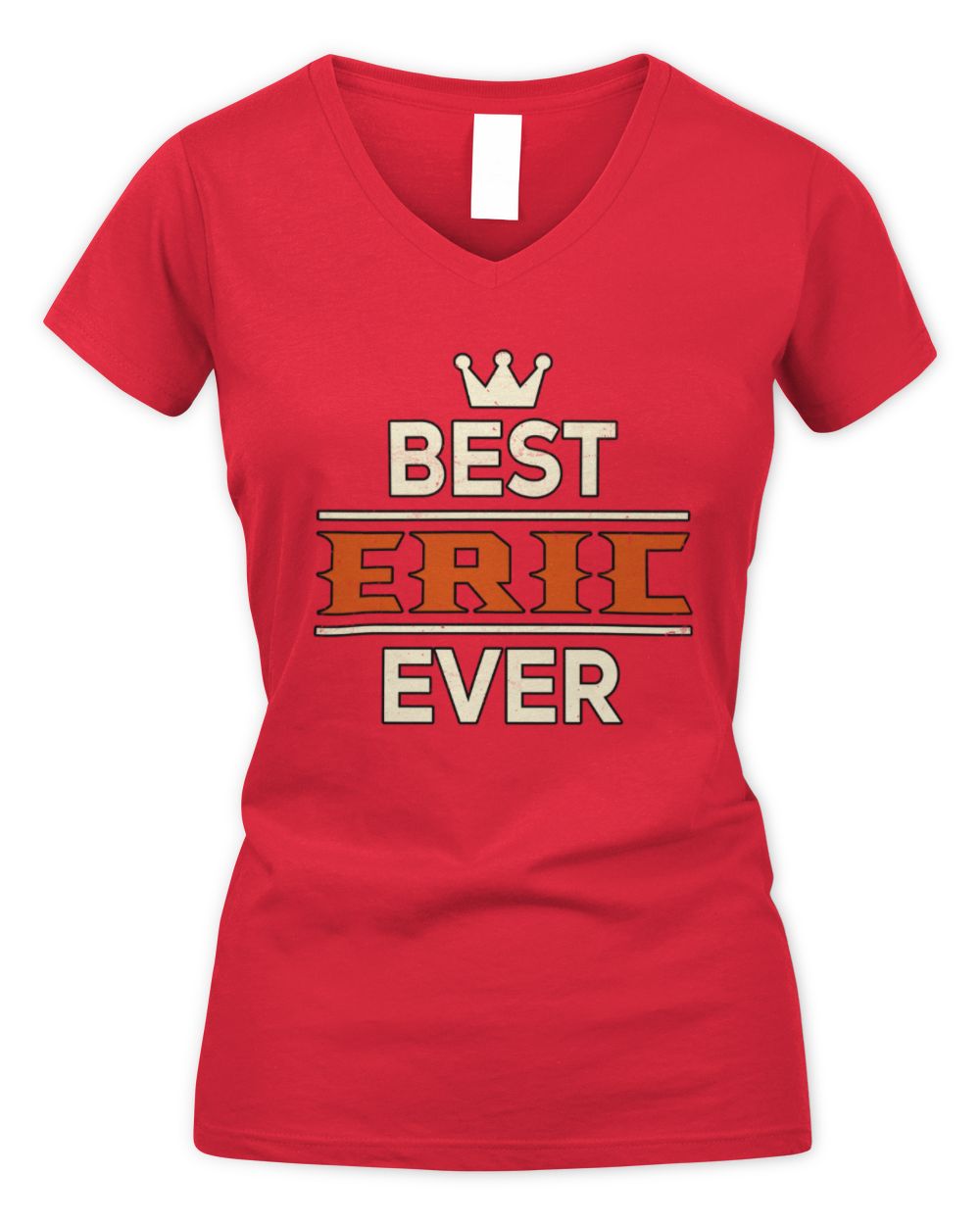 Best Your Name With Crown Shirt ERIC M1-59 / Women's V-Neck T-Shirt / red