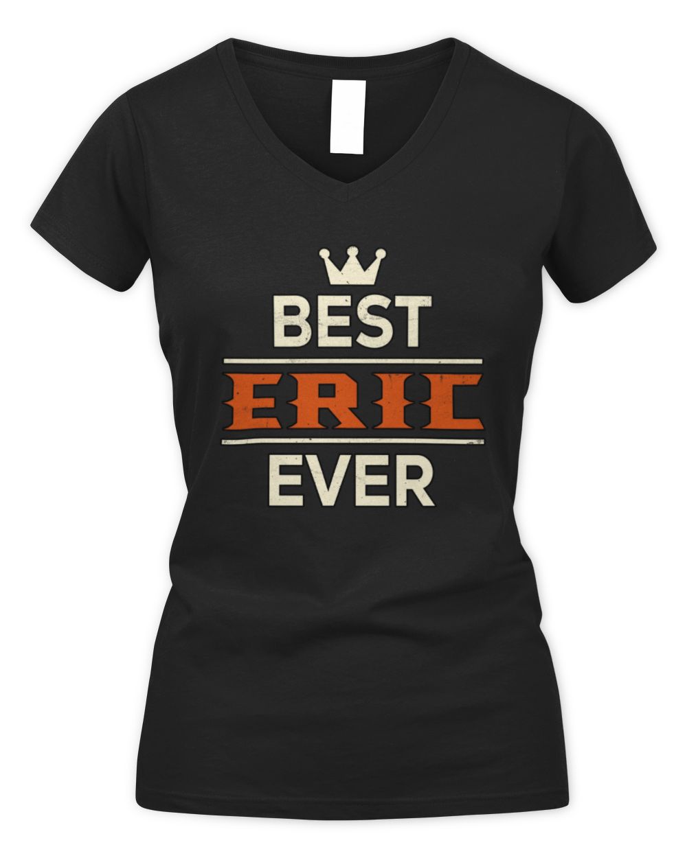 Best Your Name With Crown Shirt ERIC M1-59 / Women's V-Neck T-Shirt / black