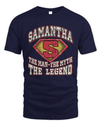 The Man The Myth The Legend Superman Graphic T-Shirt SAMANTHA M1-74 / Unisex Standard T-Shirt / navy