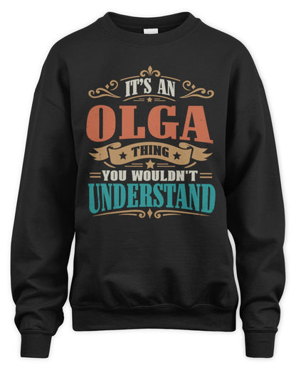 It’s a Name Thing Personalized Retro T-Shirt OLGA M1-47 / Unisex Sweatshirt / black