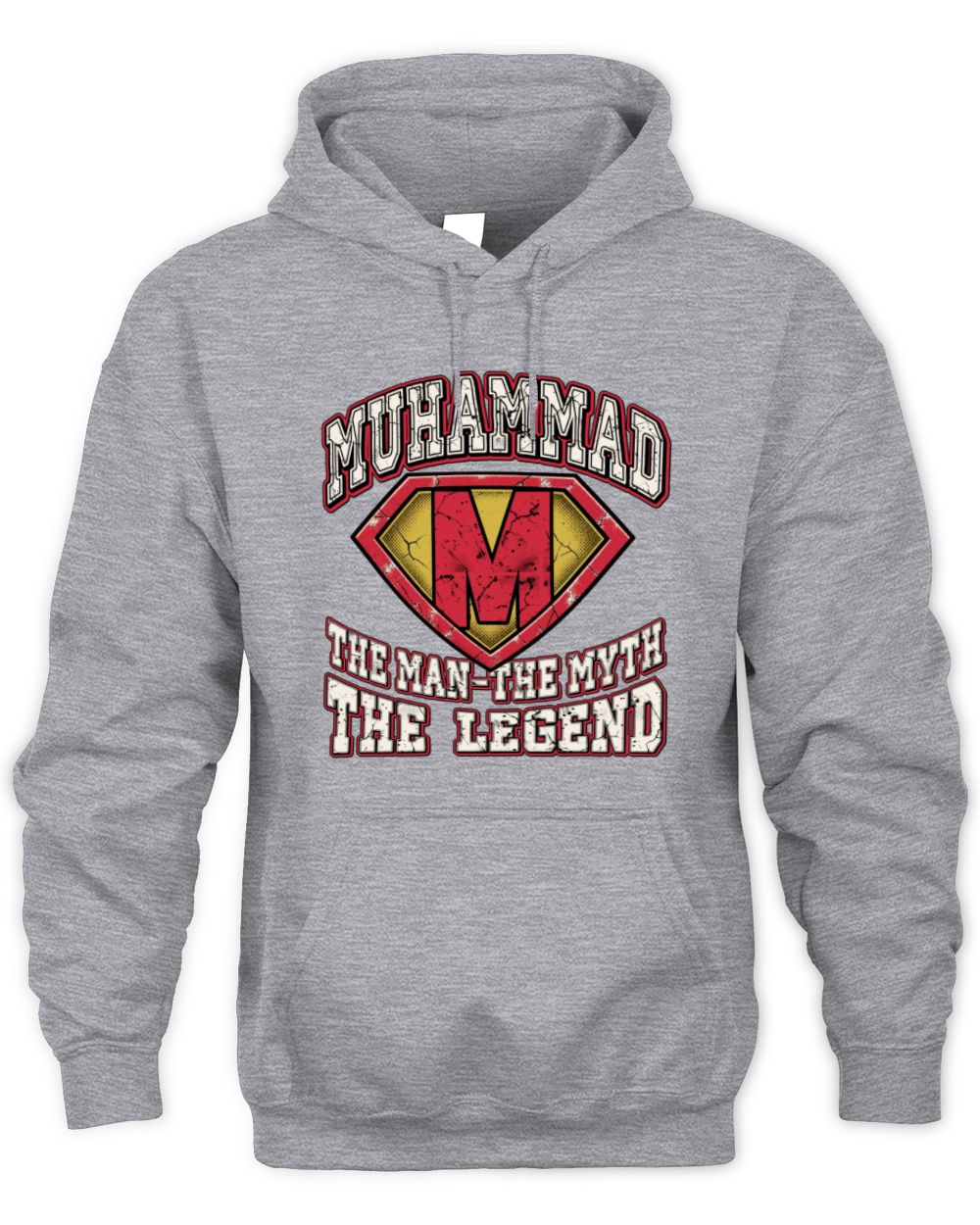 The Man The Myth The Legend Superman Graphic T-Shirt MUHAMMAD M1-74 / Unisex Hoodie / sport grey