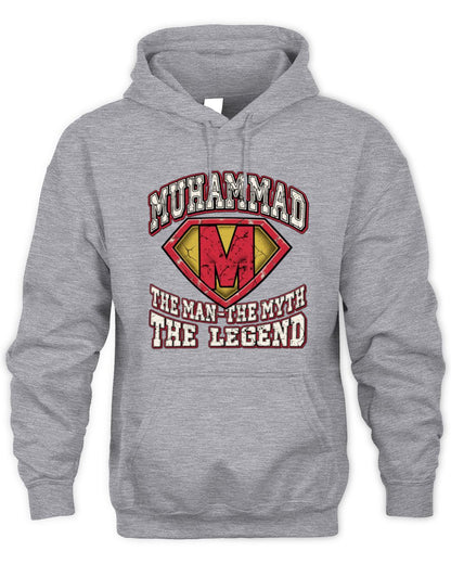The Man The Myth The Legend Superman Graphic T-Shirt MUHAMMAD M1-74 / Unisex Hoodie / sport grey