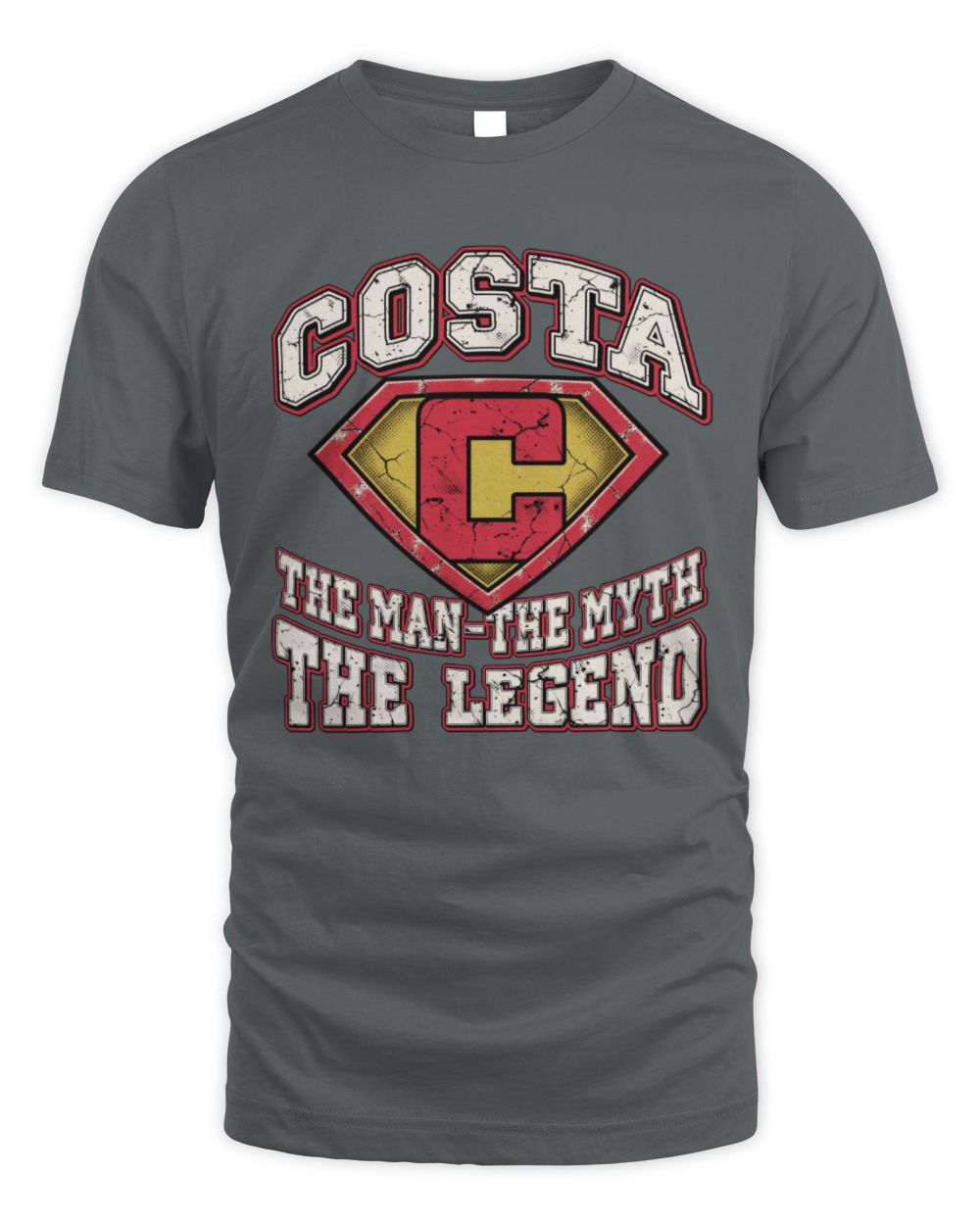 The Man The Myth The Legend Superman Graphic T-Shirt COSTA M1-74 / Unisex Standard T-Shirt / charcoal
