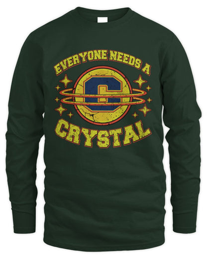 Everyone Needs a Your Name Shirt CRYSTAL M1-76 / Men's Long Sleeved T-Shirt / forest green
