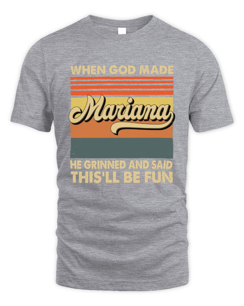 When God Made Your Name He Grinned Vintage T-Shirt MARIANA M1-55 / Unisex Standard T-Shirt / sport grey