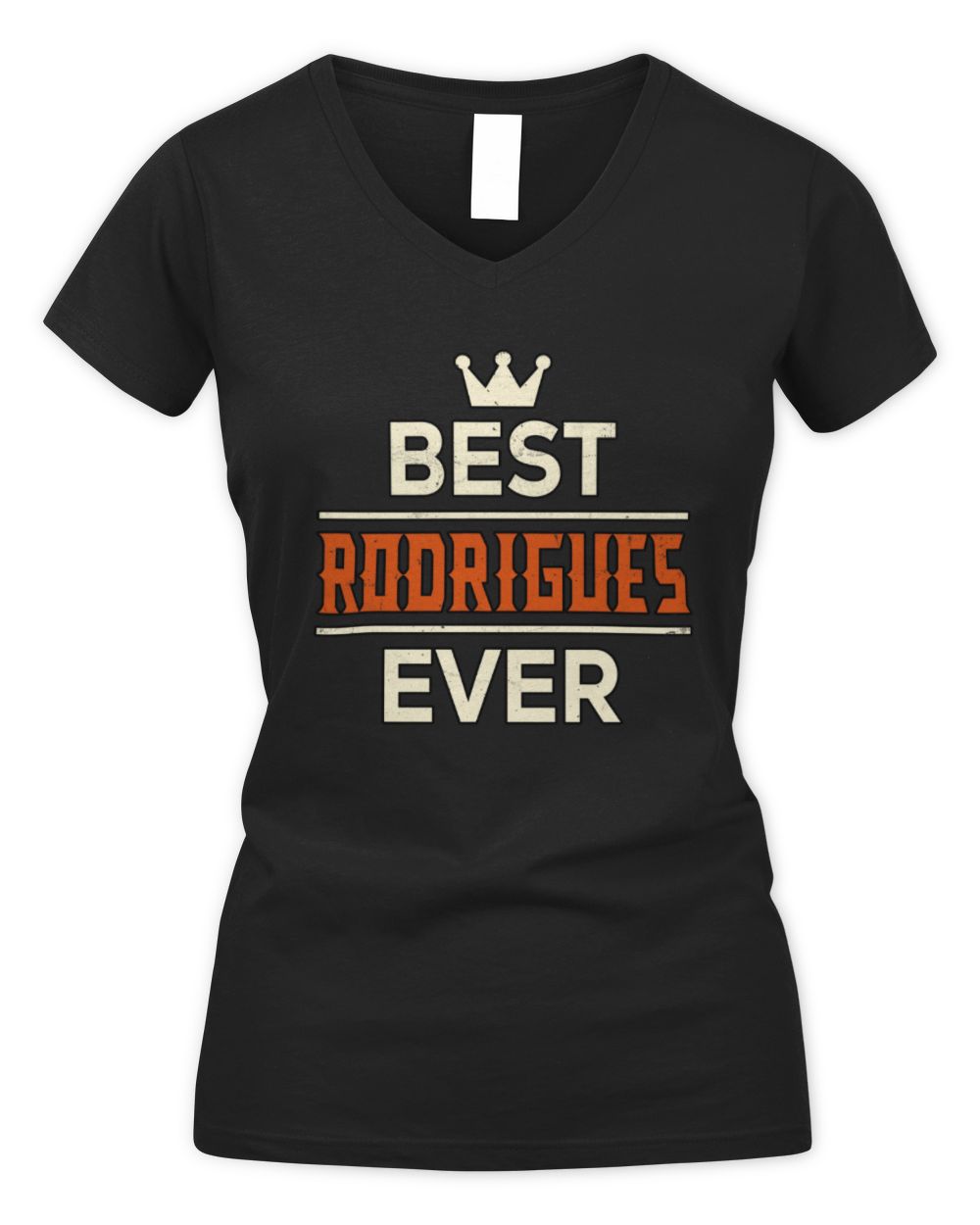Best Your Name With Crown Shirt RODRIGUES M1-59 / Women's V-Neck T-Shirt / black