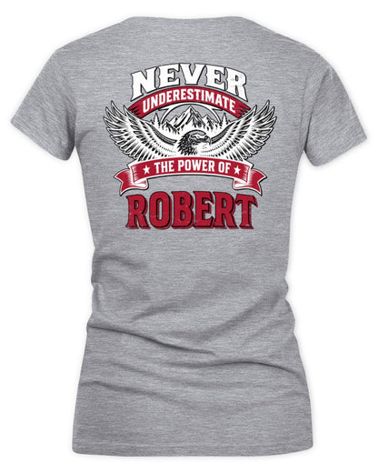 Never Underestimate Your Name Eagle Mountain Shirt ROBERT M1-61 / Women's V-Neck T-Shirt / sport grey