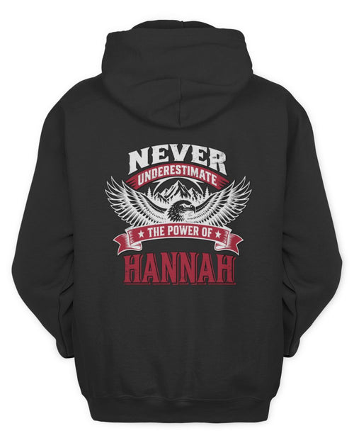 Never Underestimate Your Name Eagle Mountain Shirt HANNAH M1-61 / Unisex Hoodie / black