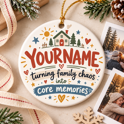 Turning Family Chaos Into Core Memories - Personalized Ceramic Ornament