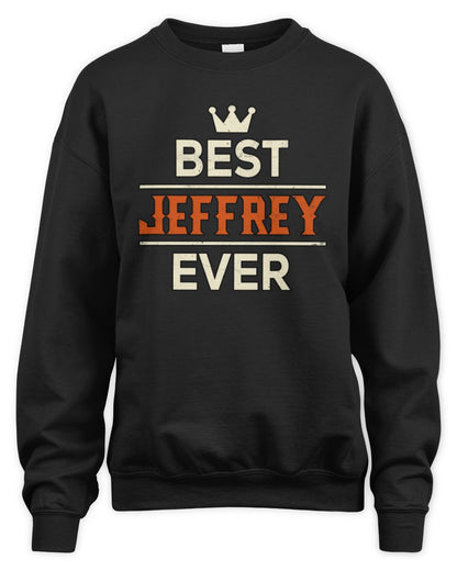 Best Your Name With Crown Shirt JEFFREY M1-59 / Unisex Sweatshirt / black
