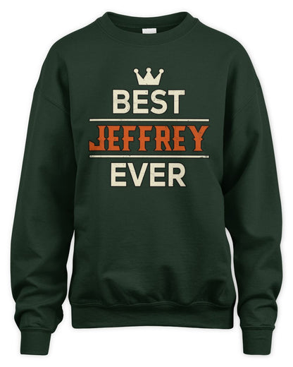 Best Your Name With Crown Shirt JEFFREY M1-59 / Unisex Sweatshirt / forest green