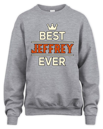 Best Your Name With Crown Shirt JEFFREY M1-59 / Unisex Sweatshirt / sport grey