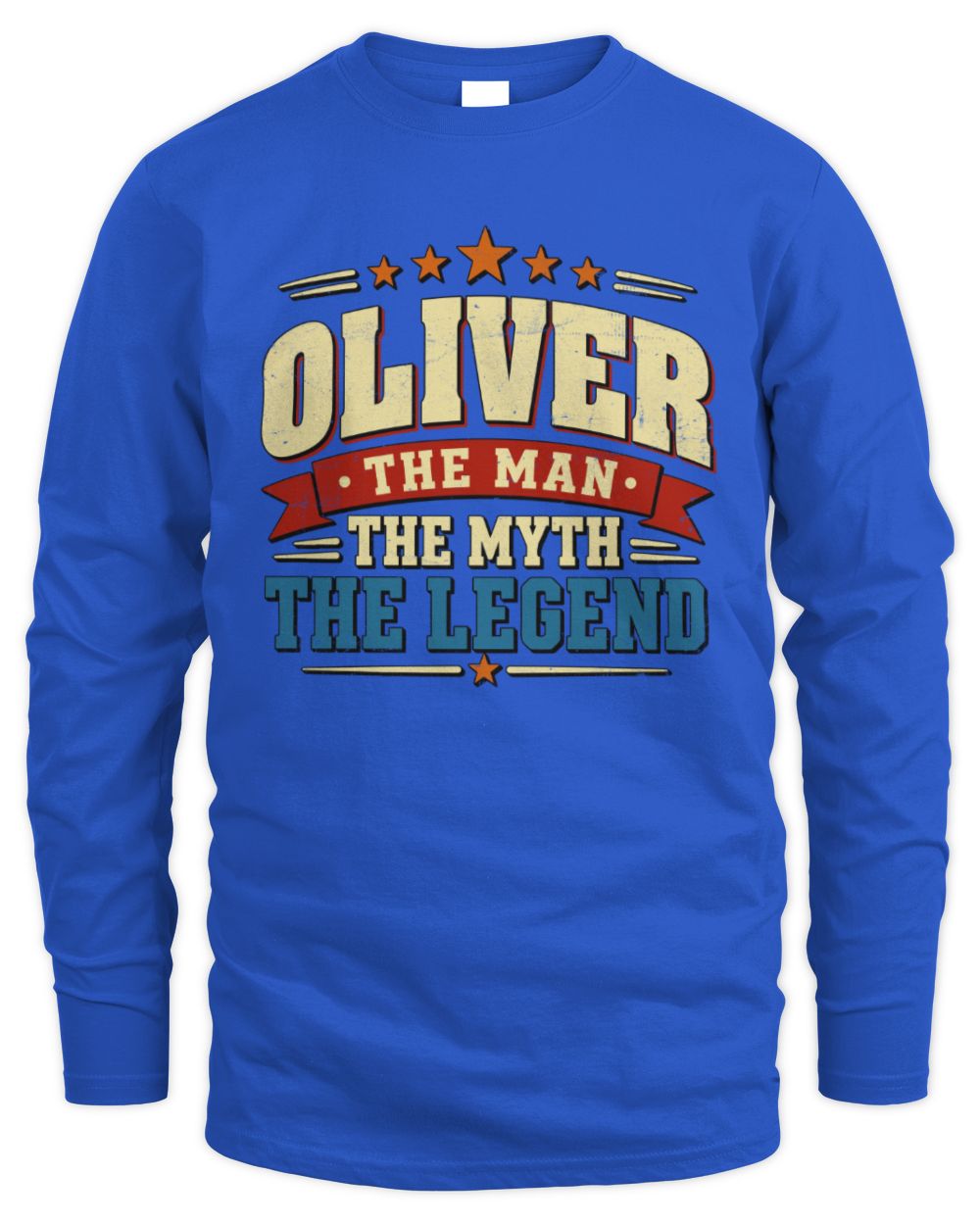 The Man The Myth The Legend Ribbon Vintage T-Shirt OLIVER M1-56 / Men's Long Sleeved T-Shirt / royal