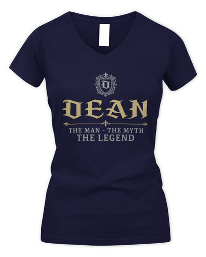 The Man The Myth The Legend Western Shirt DEAN M1-78 / Women's V-Neck T-Shirt / navy