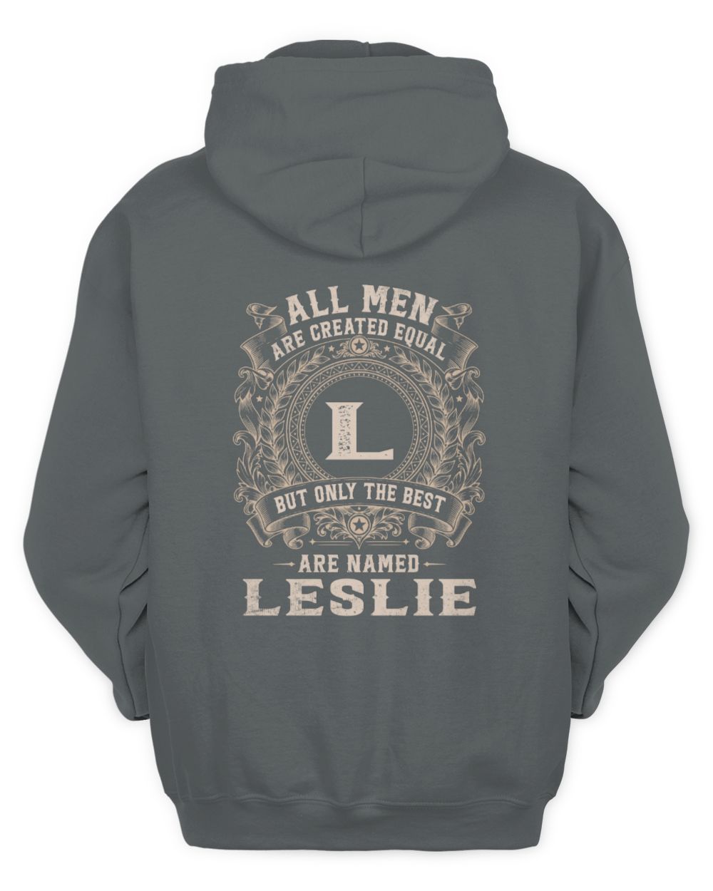 All Men Are Created Equal Cool Logo Shirt LESLIE M1-60 / Unisex Hoodie / charcoal