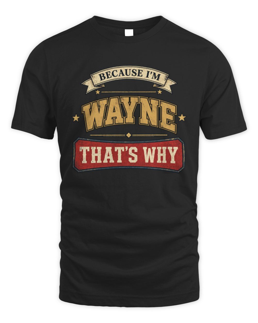 Because I'm Name That's Why Americana T-Shirt WAYNE M1-S88 / Unisex Standard T-Shirt / black