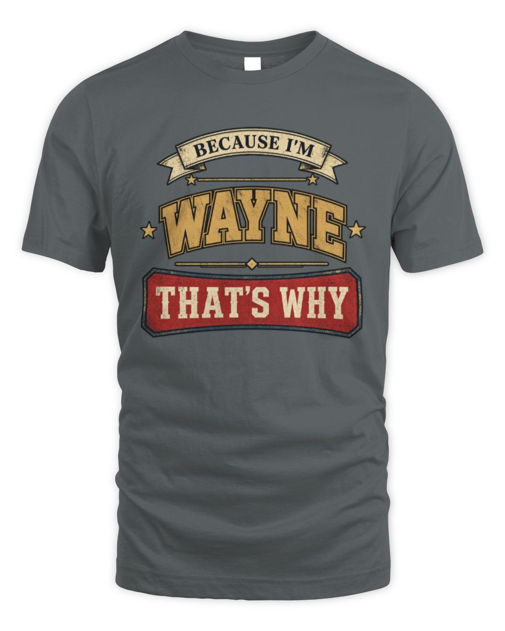 Because I'm Name That's Why Americana T-Shirt WAYNE M1-S88 / Unisex Standard T-Shirt / charcoal