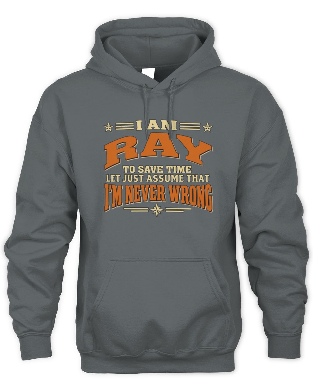 I'm Name Let's Just Assume I'm Never Wrong Retro Shirt RAY M1-64 / Unisex Hoodie / charcoal