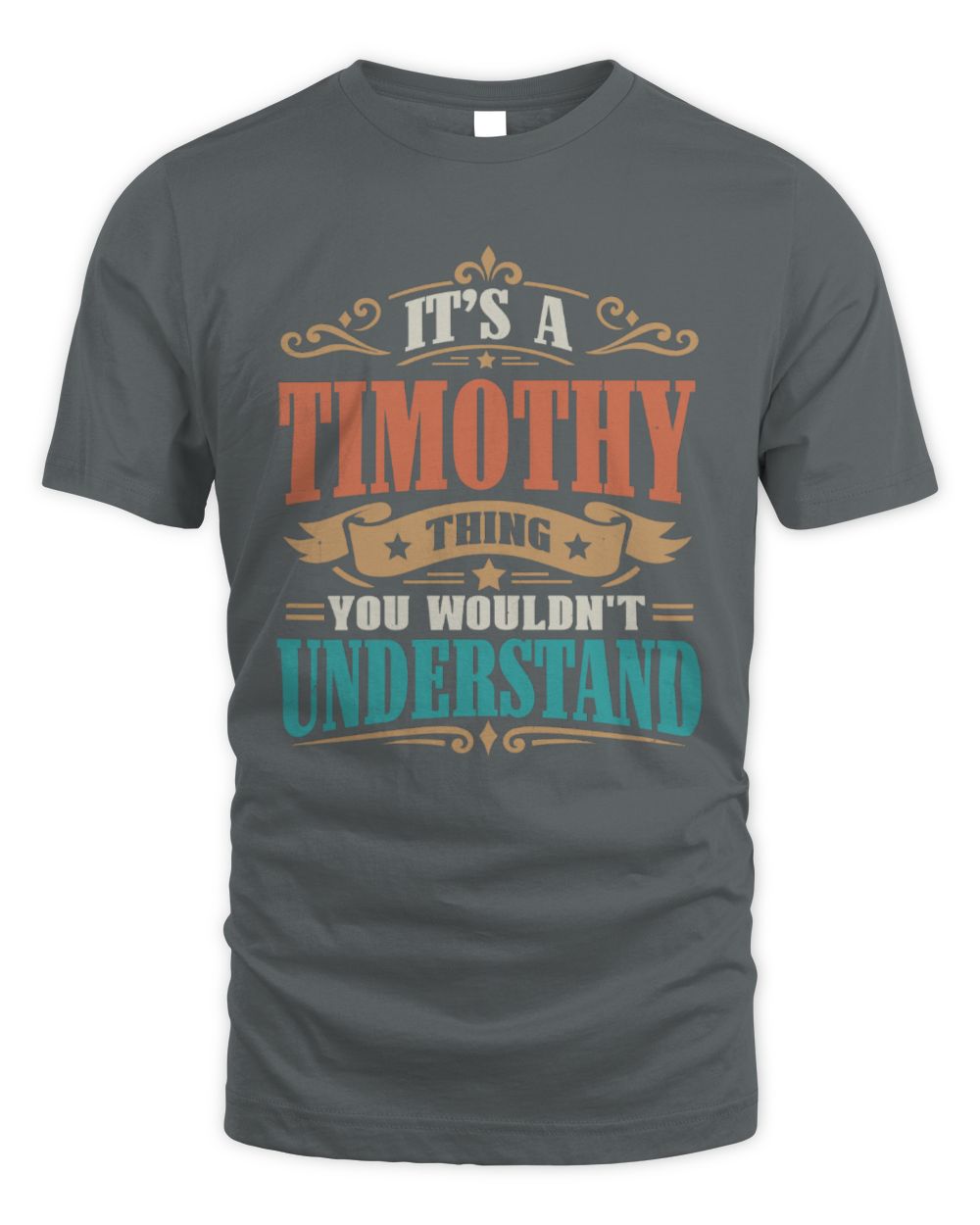It’s a Name Thing Personalized Retro T-Shirt TIMOTHY M1-47 / Unisex Standard T-Shirt / charcoal