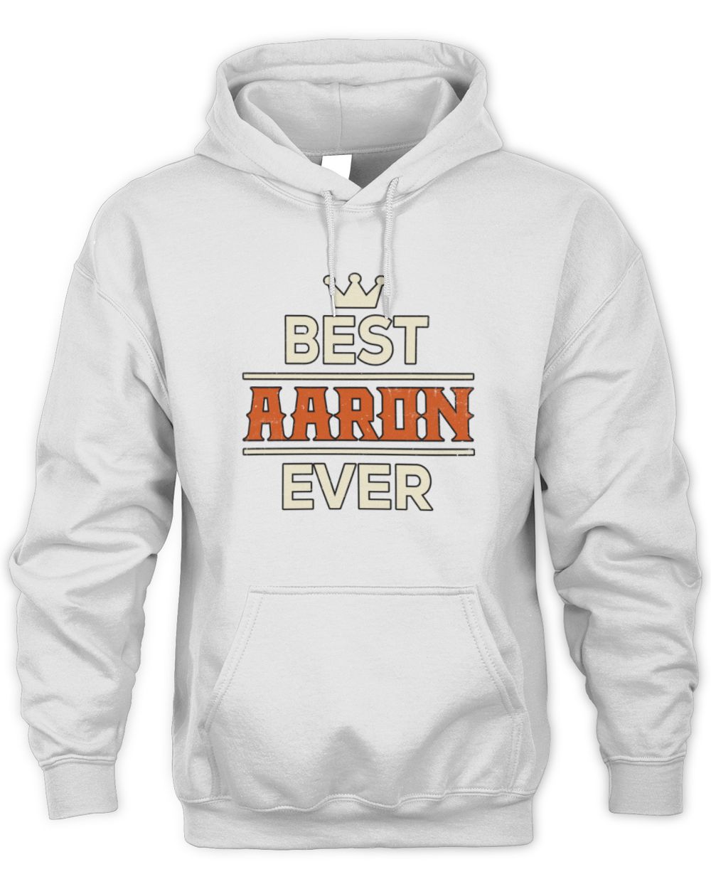 Best Your Name With Crown Shirt AARON M1-59 / Unisex Hoodie / white