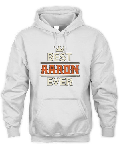 Best Your Name With Crown Shirt AARON M1-59 / Unisex Hoodie / white