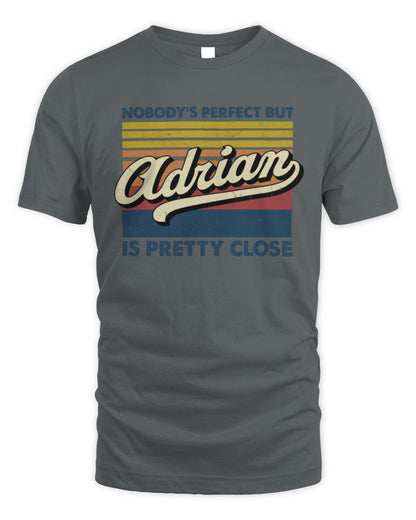 Nobody's Perfect But Your Name Is Pretty Close Retro Shirt ADRIAN M1-65 / Unisex Standard T-Shirt / charcoal