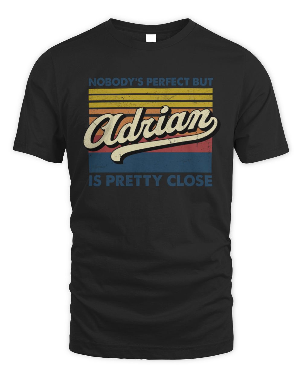 Nobody's Perfect But Your Name Is Pretty Close Retro Shirt ADRIAN M1-65 / Unisex Standard T-Shirt / black