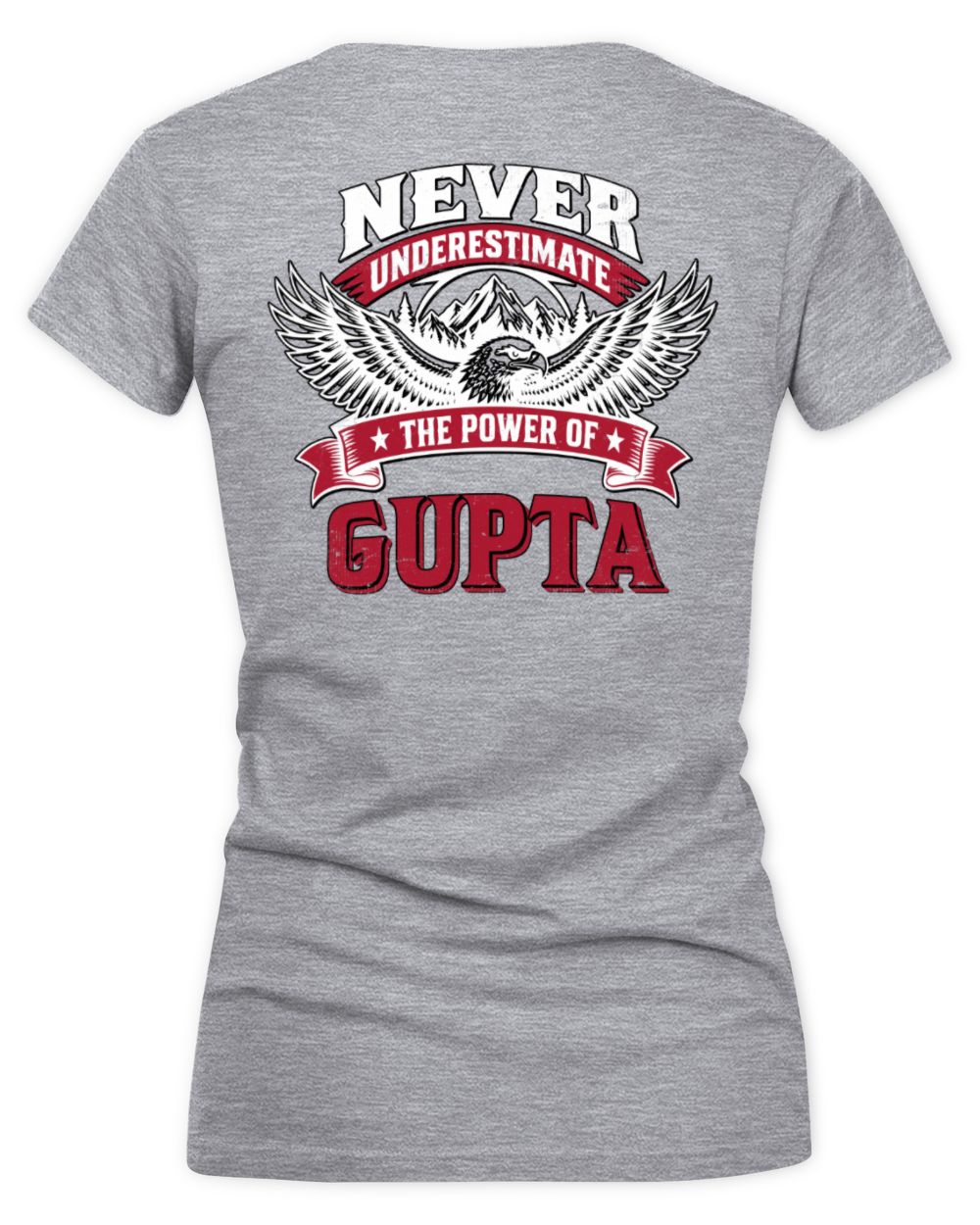 Never Underestimate Your Name Eagle Mountain Shirt GUPTA M1-61 / Women's V-Neck T-Shirt / sport grey