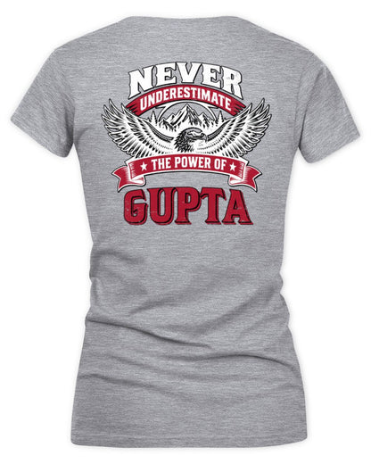 Never Underestimate Your Name Eagle Mountain Shirt GUPTA M1-61 / Women's V-Neck T-Shirt / sport grey