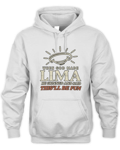 When God Made Your Name Funny Western T-Shirt T-Shirt LIMA M1-S82 / Unisex Hoodie / white