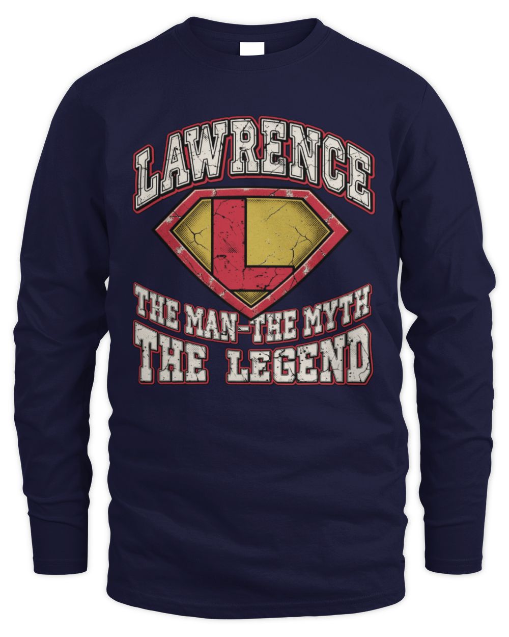 The Man The Myth The Legend Superman Graphic T-Shirt LAWRENCE M1-74 / Men's Long Sleeved T-Shirt / navy