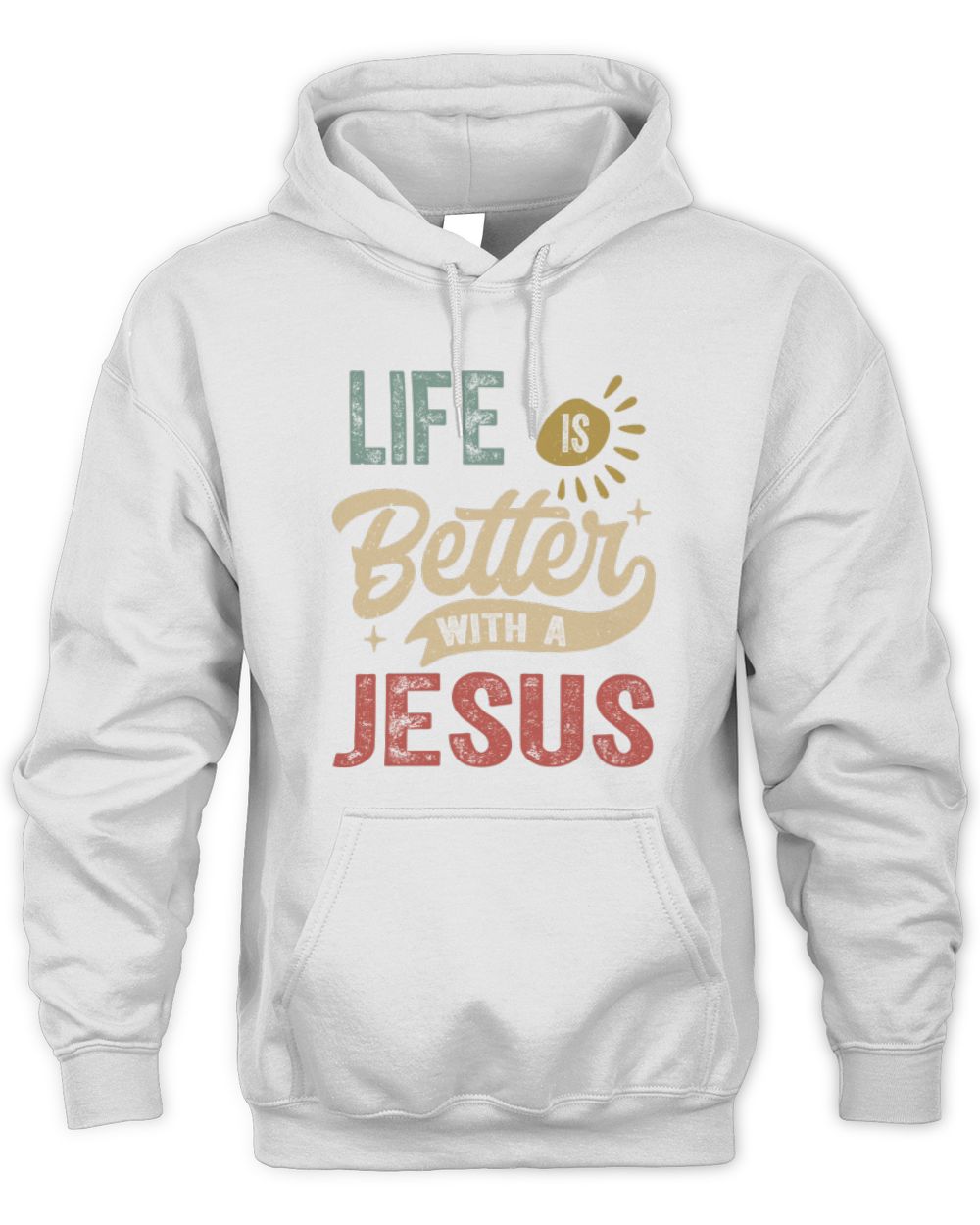 Life Is Better With a Name Personalized Retro T-Shirt JESUS-48 / Unisex Hoodie / white