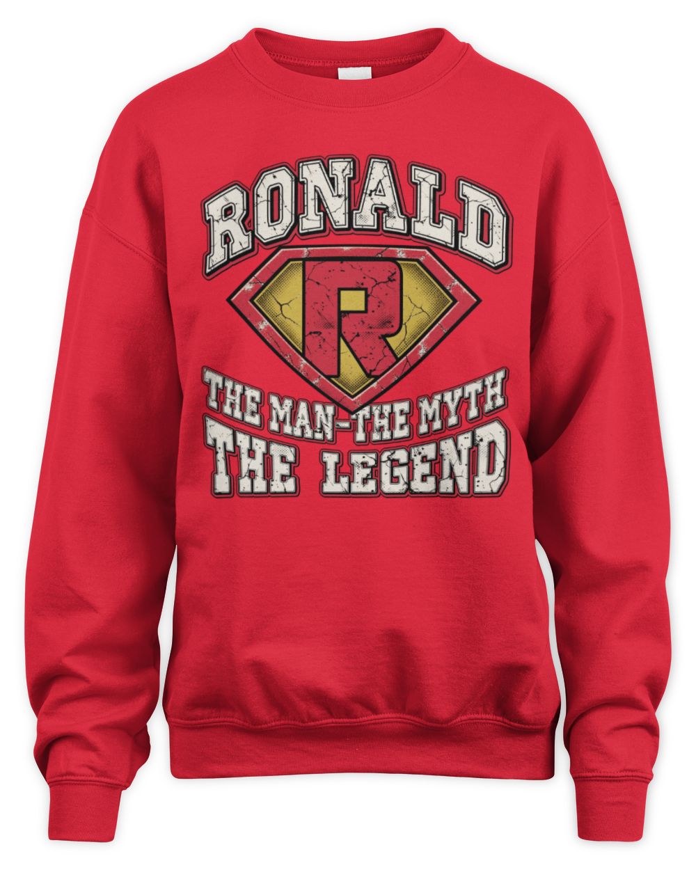 The Man The Myth The Legend Superman Graphic T-Shirt RONALD M1-74 / Unisex Sweatshirt / red