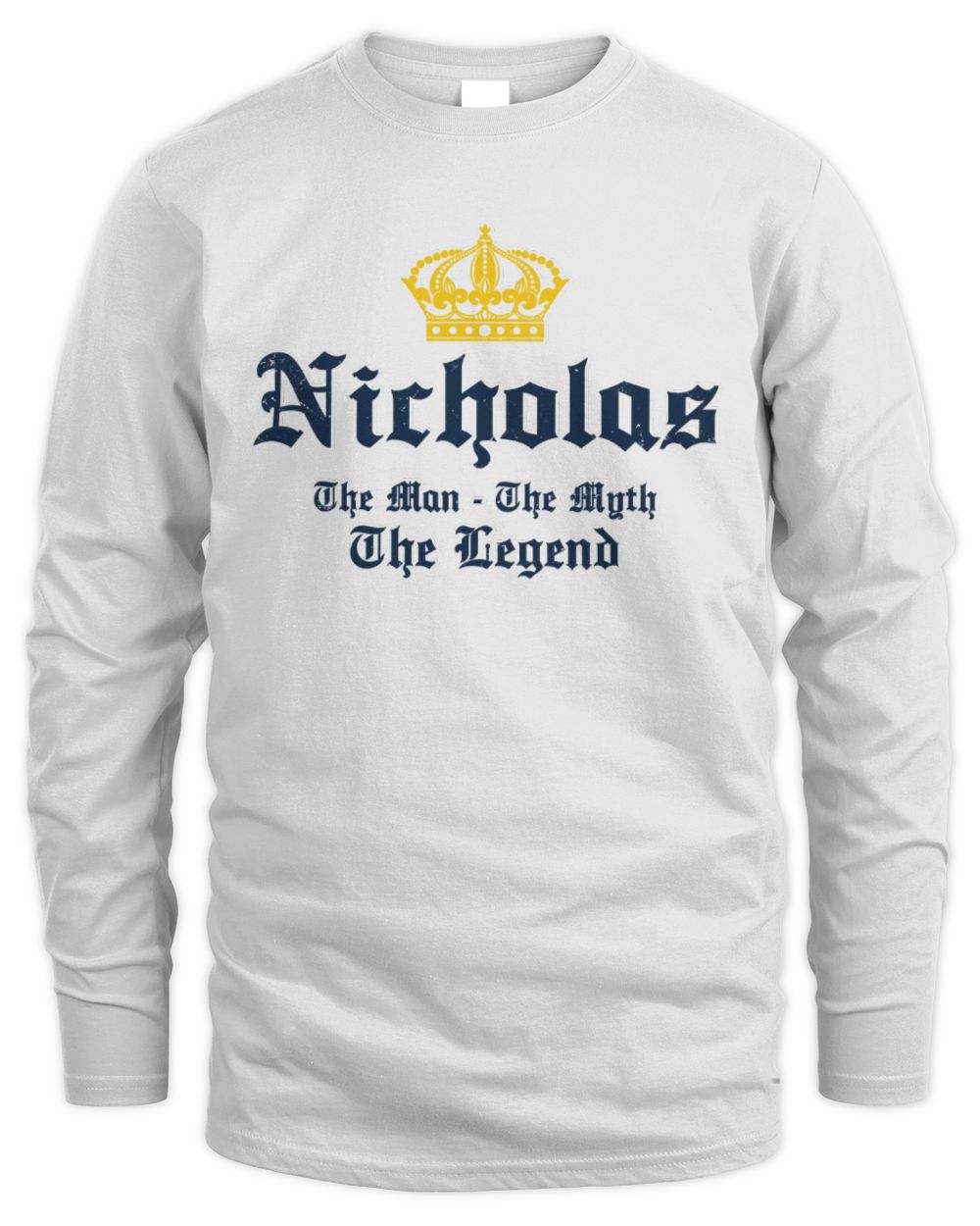 The Man The Myth The Legend Corona Beer T-Shirt NICHOLAS M1-S83 / Men's Long Sleeved T-Shirt / white