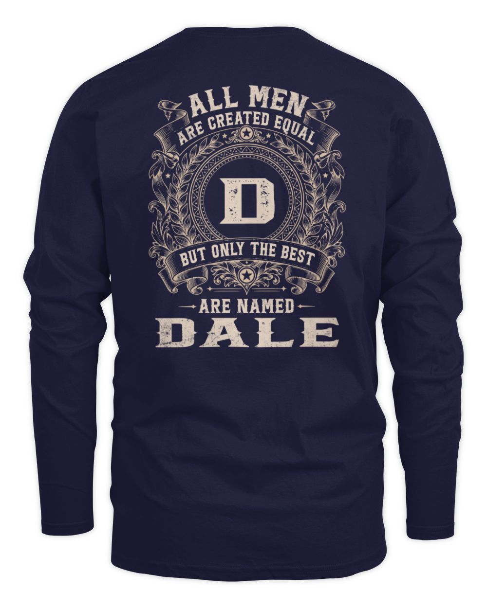 All Men Are Created Equal Cool Logo Shirt DALE M1-60 / Men's Long Sleeved T-Shirt / navy