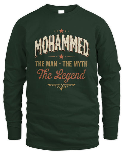 I'm Name I'm Not Rude I Just Have The Balls Funny T-Shirt MOHAMMED M1-77 / Men's Long Sleeved T-Shirt / forest green