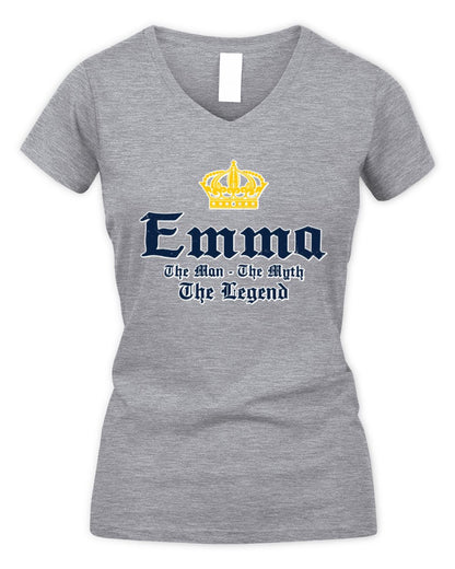 The Man The Myth The Legend Corona Beer T-Shirt EMMA M1-S83 / Women's V-Neck T-Shirt / sport grey