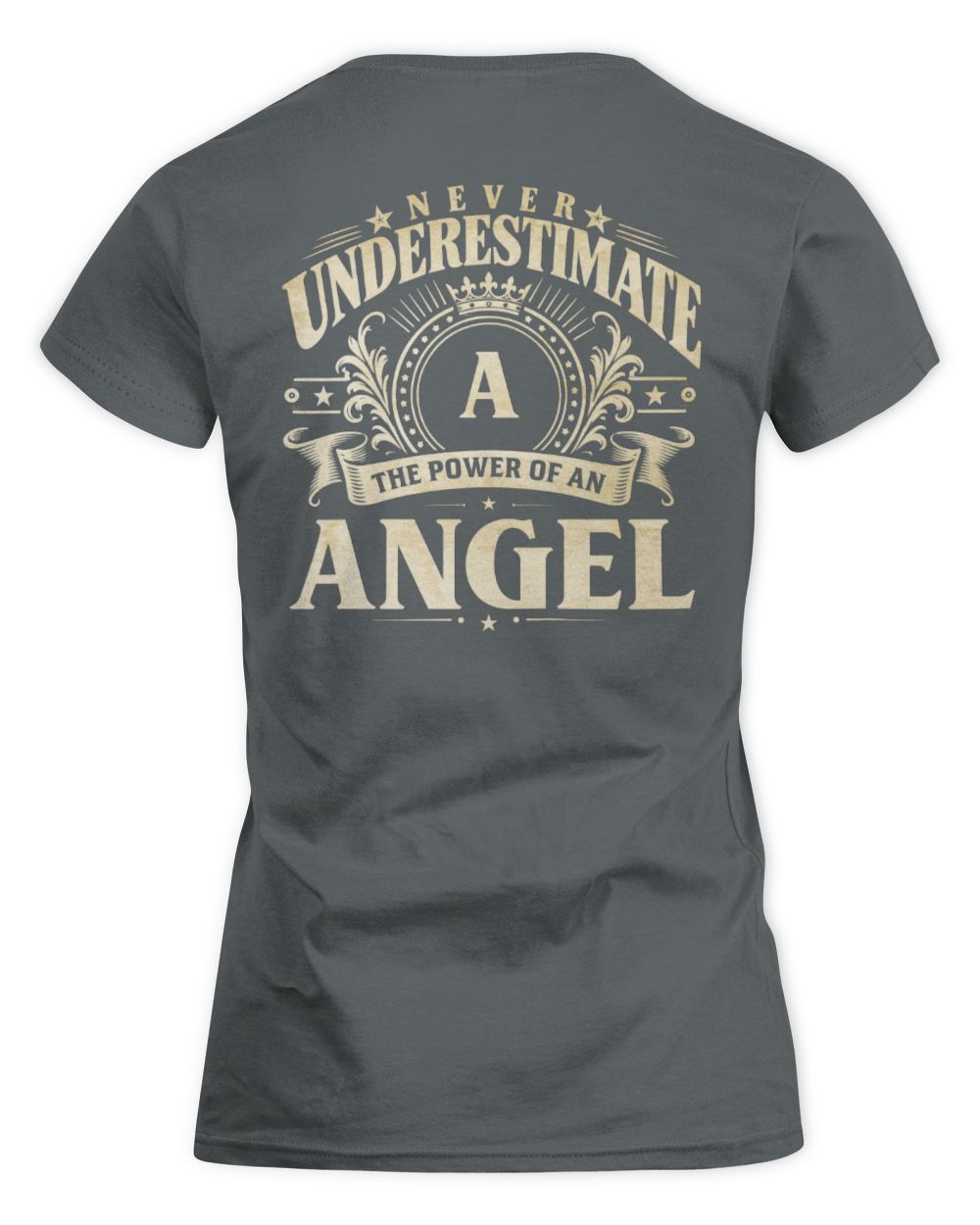 Never Underestimate Your Name Luxury Logo Shirt ANGEL M1-63 / Women's Standard T-Shirt / charcoal