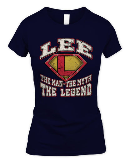 The Man The Myth The Legend Superman Graphic T-Shirt LEE M1-74 / Women's Standard T-Shirt / navy