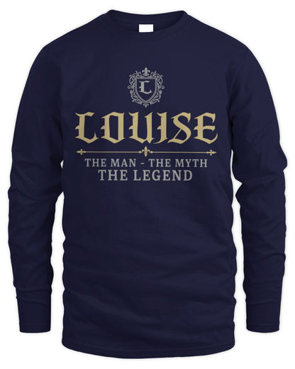 The Man The Myth The Legend Western Shirt LOUISE M1-78 / Men's Long Sleeved T-Shirt / navy