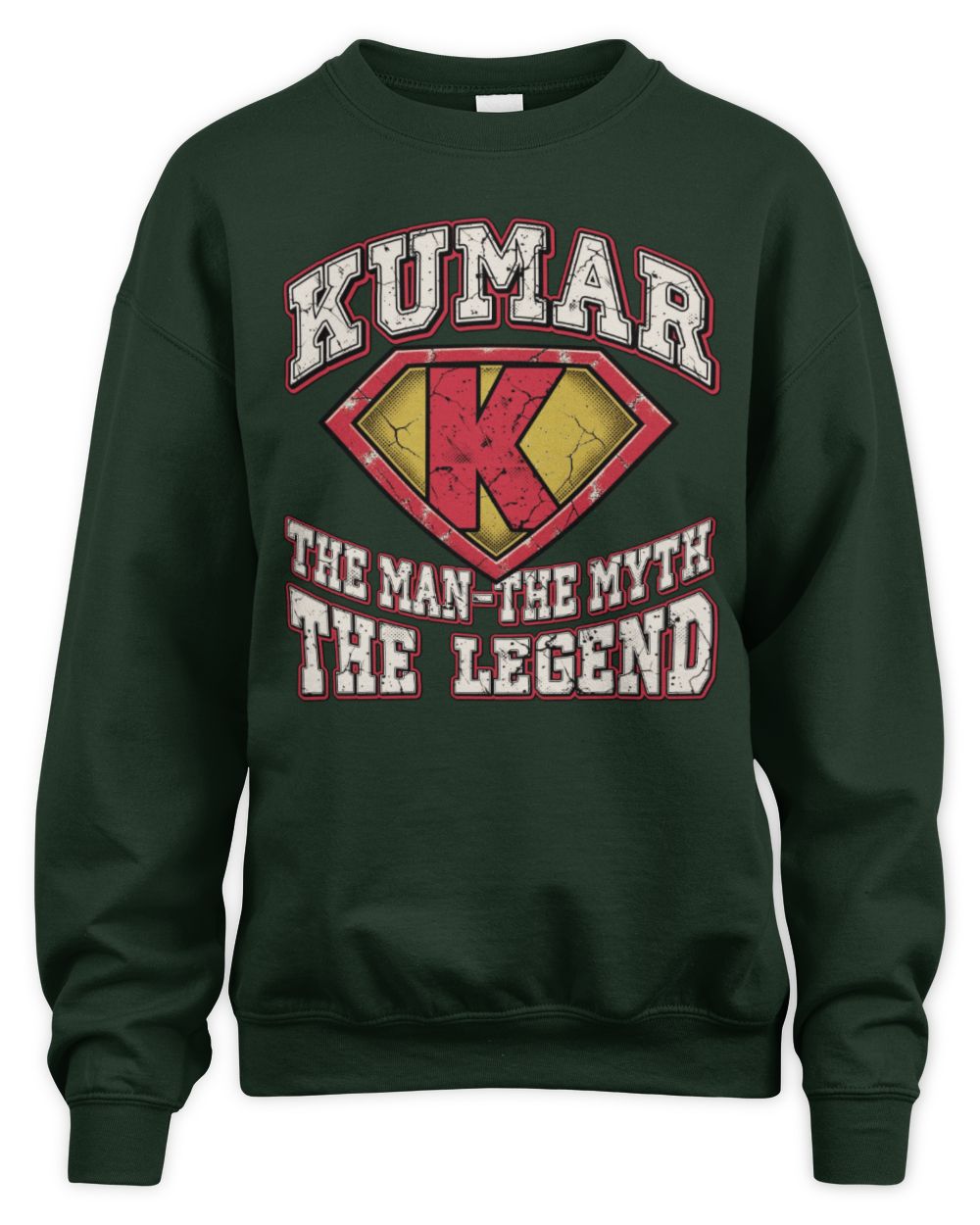 The Man The Myth The Legend Superman Graphic T-Shirt KUMAR M1-74 / Unisex Sweatshirt / forest green