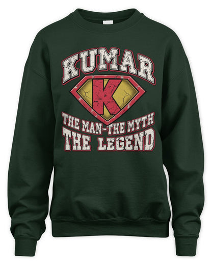 The Man The Myth The Legend Superman Graphic T-Shirt KUMAR M1-74 / Unisex Sweatshirt / forest green