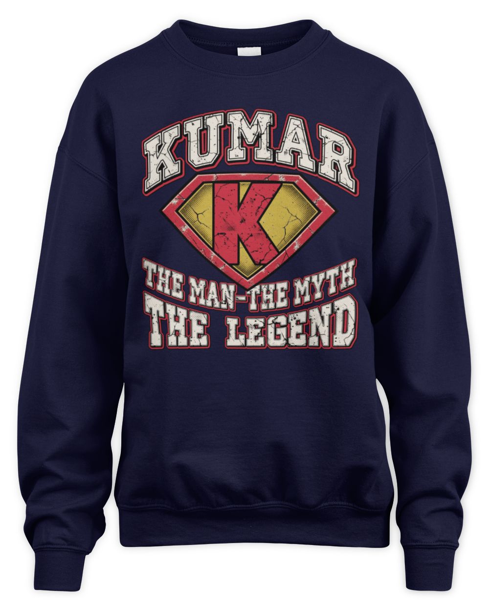 The Man The Myth The Legend Superman Graphic T-Shirt KUMAR M1-74 / Unisex Sweatshirt / navy