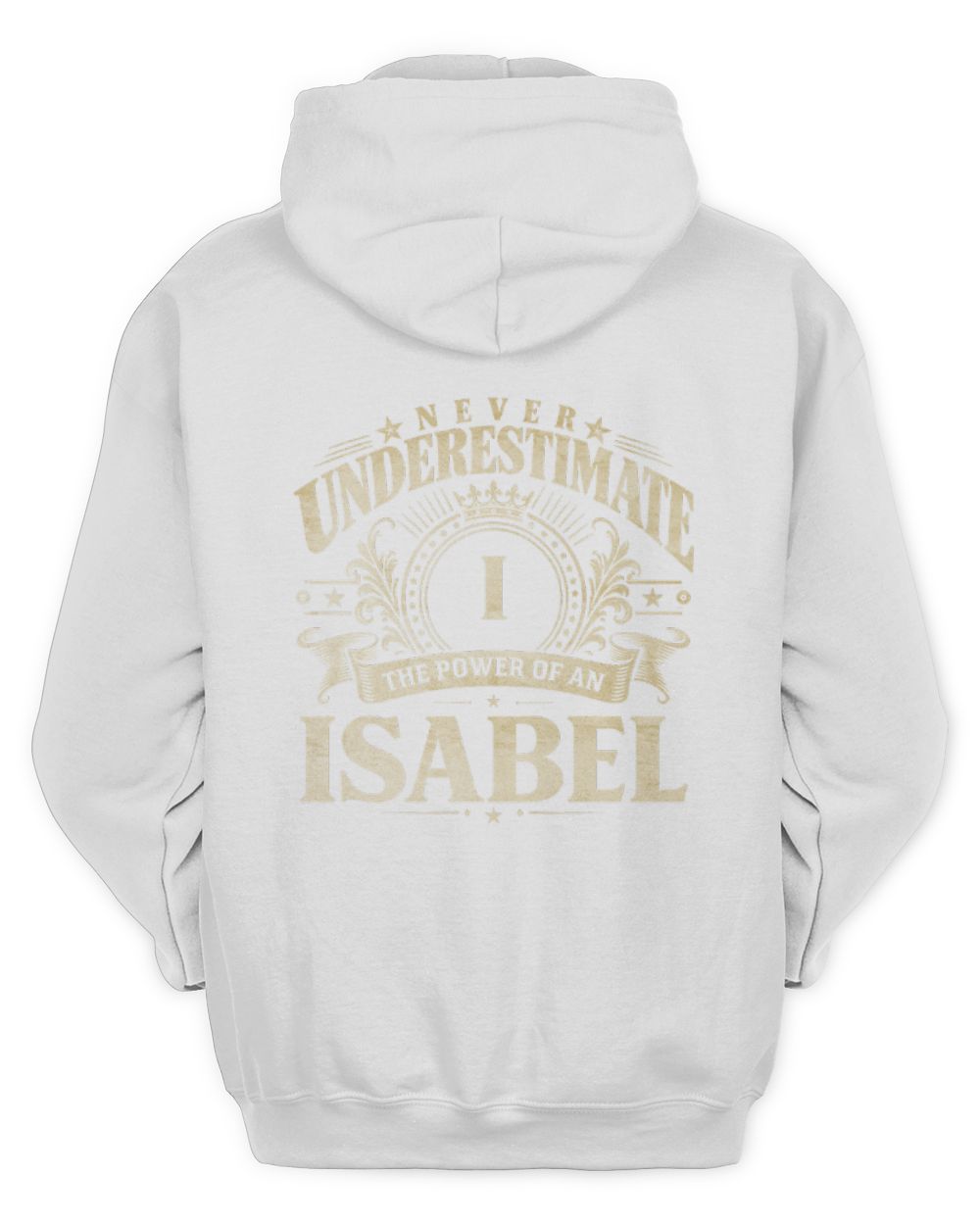 Never Underestimate Your Name Luxury Logo Shirt ISABEL M1-63 / Unisex Hoodie / white